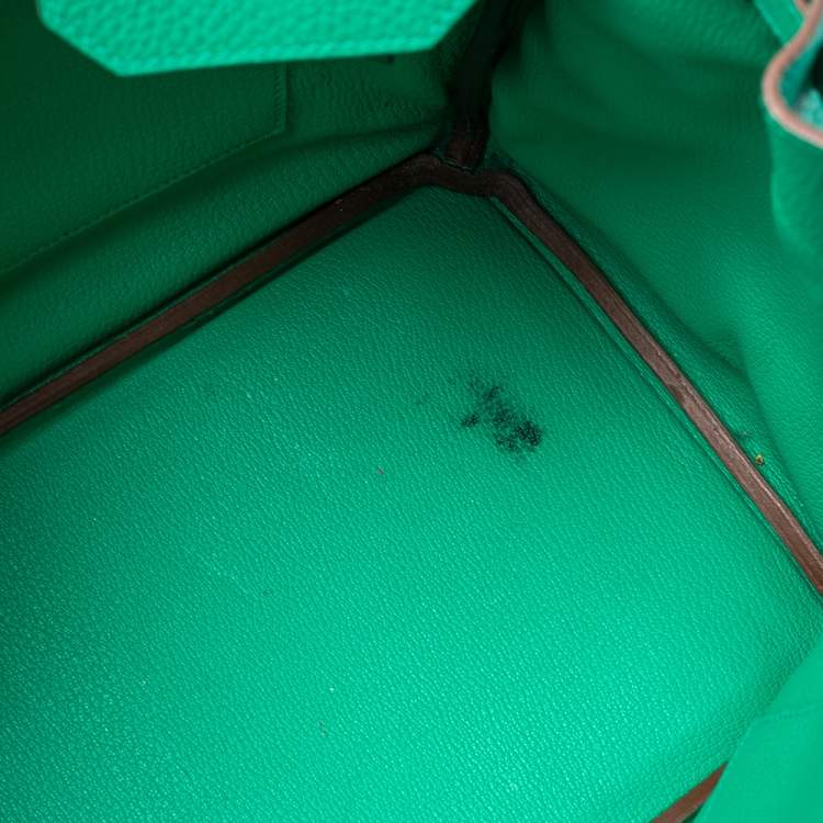 Pre Owned Hermes Bambou Taurillon Clemence Leather Gold Hardware Birkin 35 Bag