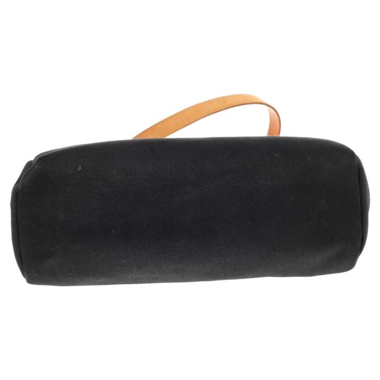مملوكة مسبقًا Hermes Noir/Natural Canvas and Leather Herbag PM Bag
