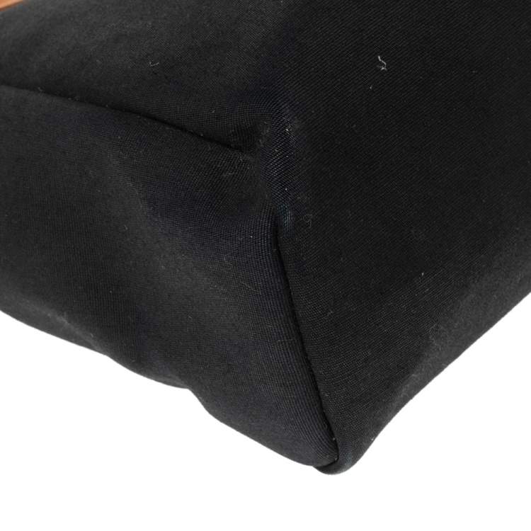 مملوكة مسبقًا Hermes Noir/Natural Canvas and Leather Herbag PM Bag