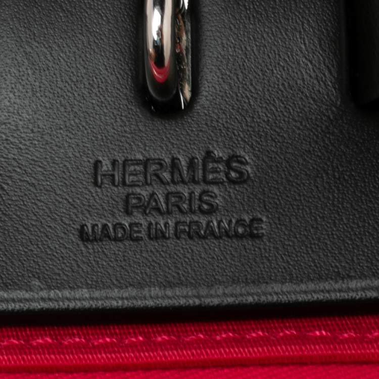 Pre Owned Hermes Rose Extreme/Kaki Canvas and Leather Herbag Zip 31 Bag