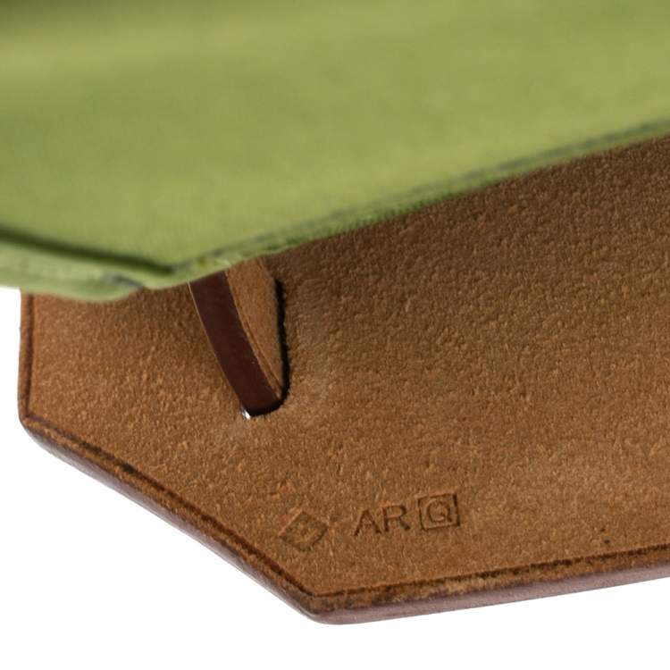 Pre Owned Hermes Apple Green/Natural Canvas and Leather Herbag Zip 31 Bag