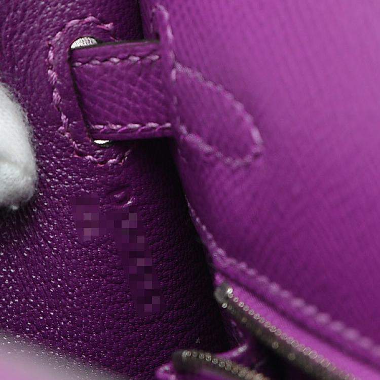 Pre Owned Hermes Purple Epsom Leather Palladium Hardware Kelly 25 Bag 