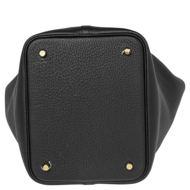 Pre Owned Hermes Black Taurillon Clemence Leather Picotin Lock 22 Bag