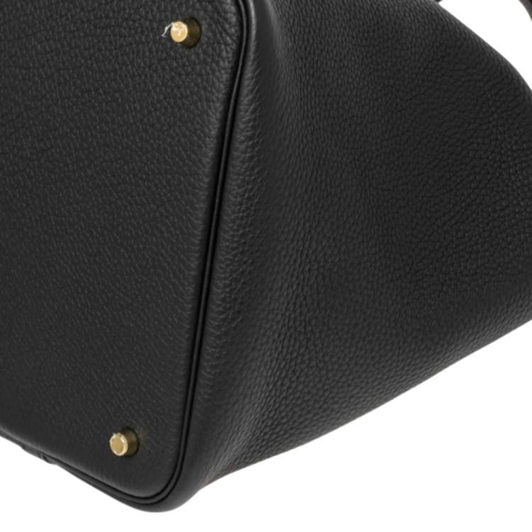 Pre Owned Hermes Black Taurillon Clemence Leather Picotin Lock 22 Bag