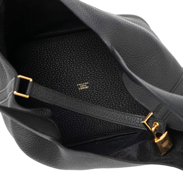 Pre Owned Hermes Black Taurillon Clemence Leather Picotin Lock 22 Bag