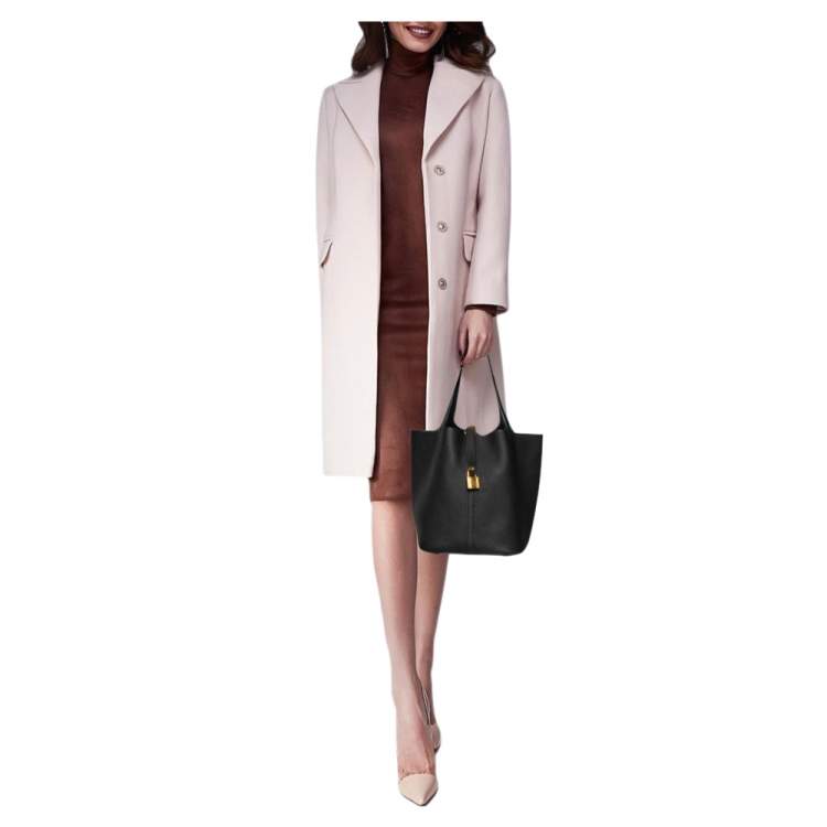 Pre Owned Hermes Black Taurillon Clemence Leather Picotin Lock 22 Bag