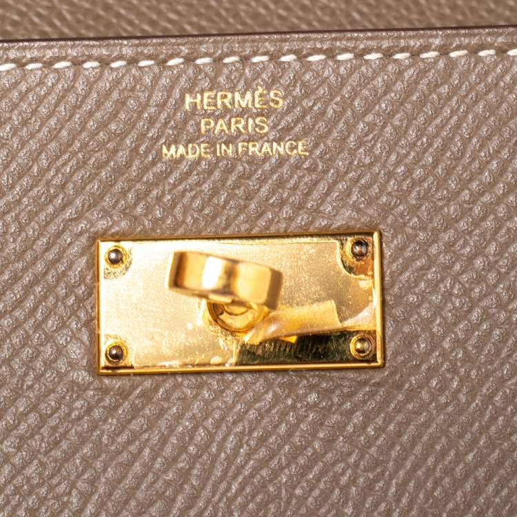Pre Owned Hermes Etoupe Epsom Leather Classic Kelly Wallet