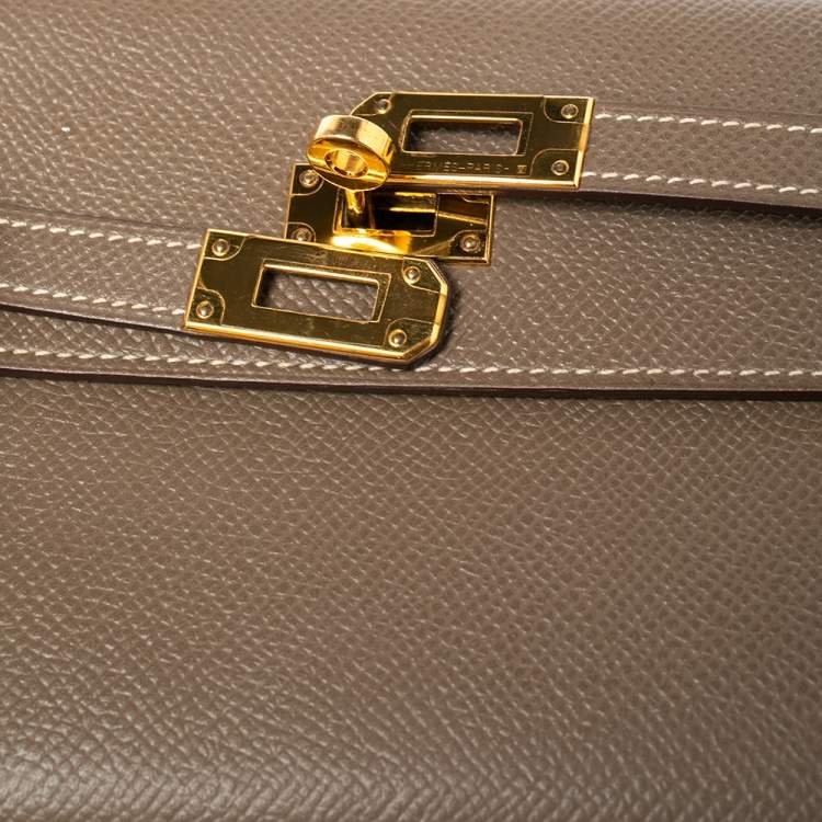 Pre Owned Hermes Etoupe Epsom Leather Classic Kelly Wallet