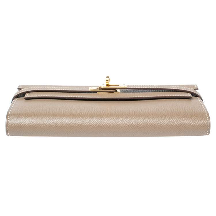 Pre Owned Hermes Etoupe Epsom Leather Classic Kelly Wallet