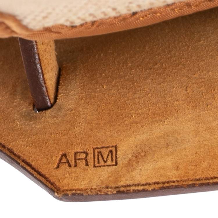 Pre Owned Hermes Natural/Toile Canvas and Leather Herbag Zip 31 Bag