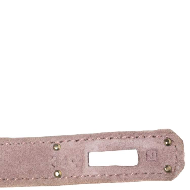 Pre Owned Hermes Glycine Veau Doblis Palladium Finish Kelly Longue Clutch 34