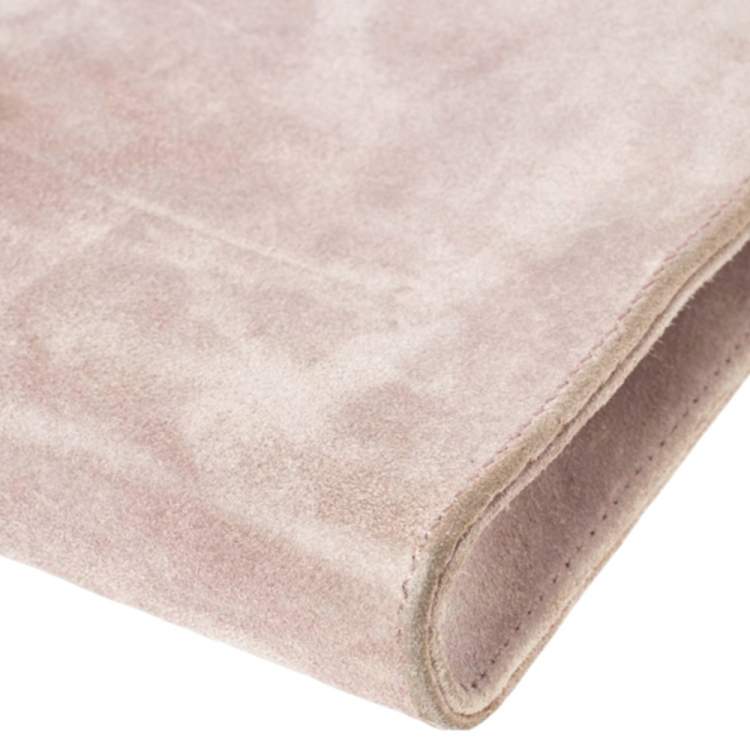 Pre Owned Hermes Glycine Veau Doblis Palladium Finish Kelly Longue Clutch 34