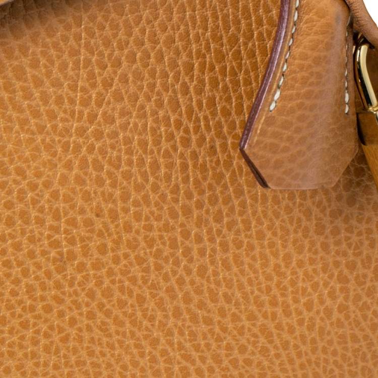 Pre Owned Hermes Naturale Ardenes Leather Gold Plated Kelly Sellier 35 Bag