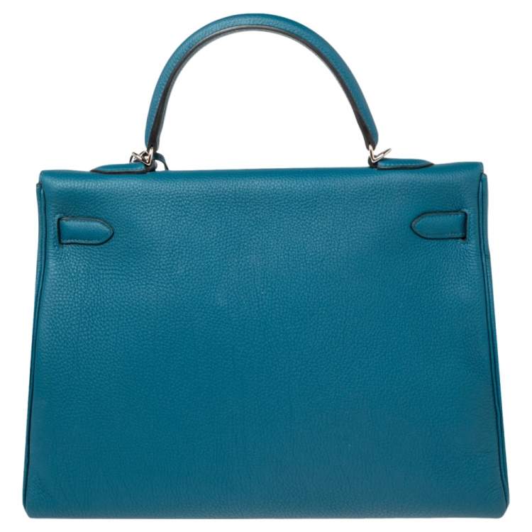 مملوكة مسبقًا Hermes Cobalt Togo Leather Palladium Plated Kelly Retourne 35 Bag