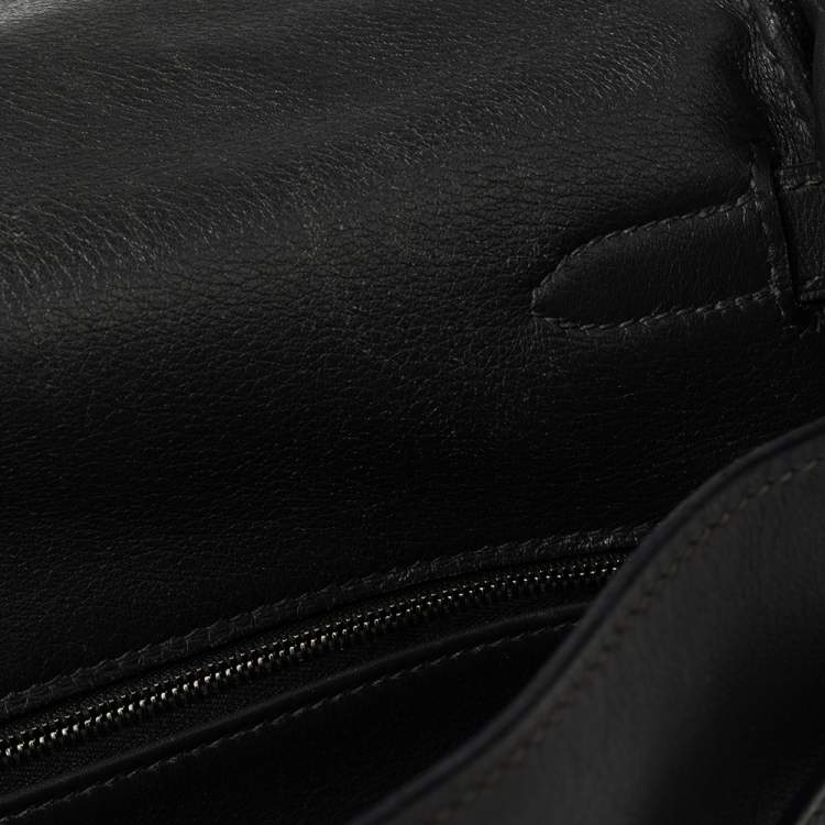 Pre Owned Hermes Ardoise Evercolor Leather Palladium Finished Kelly Retourne 35 Bag