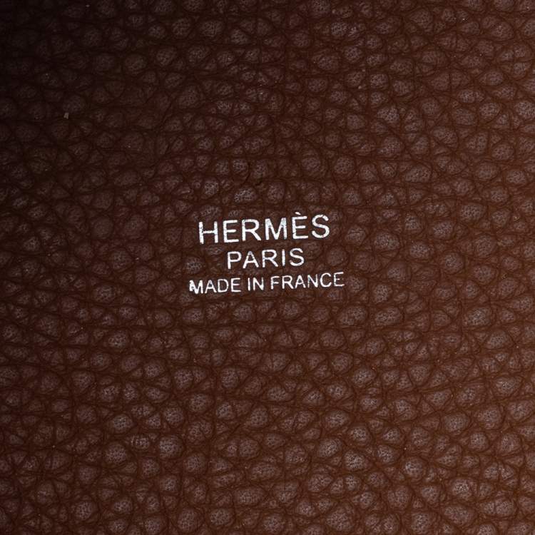 Pre Owned Hermes Gold Taurillon Clemence Leather Picotin Lock PM Bag