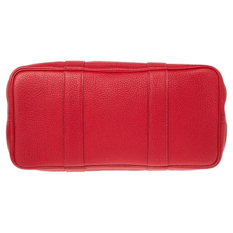 Pre Owned Hermes Rouge Piment Negonda Leather Garden Party 36 Bag