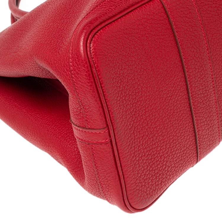 Pre Owned Hermes Rouge Piment Negonda Leather Garden Party 36 Bag