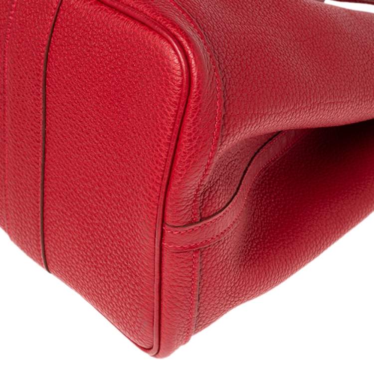 Pre Owned Hermes Rouge Piment Negonda Leather Garden Party 36 Bag