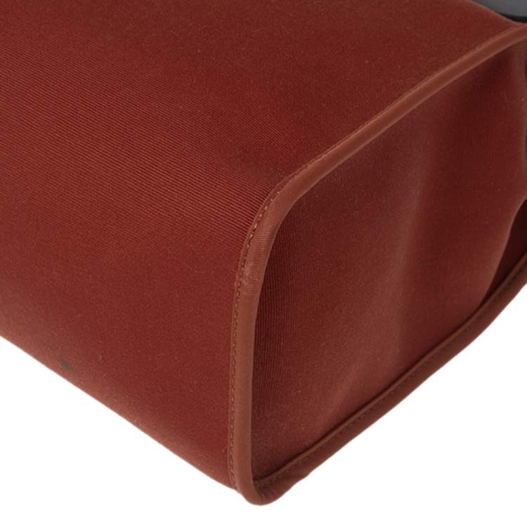Pre Owned Hermes Noir/Rouge H Canvas and Leather Herbag Zip 31 Bag