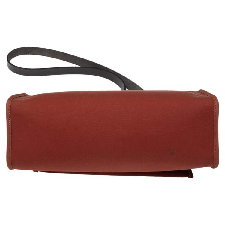 Pre Owned Hermes Noir/Rouge H Canvas and Leather Herbag Zip 31 Bag