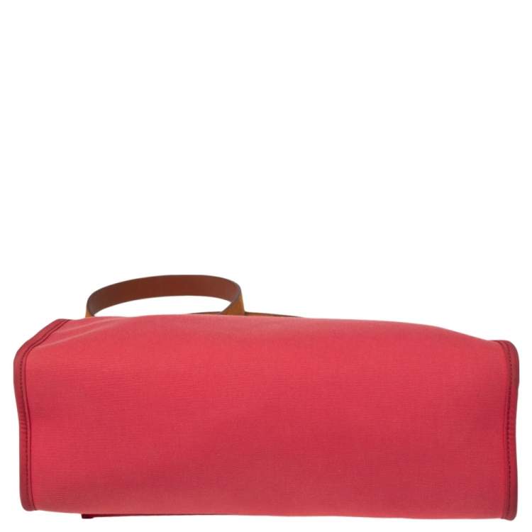 Pre Owned Hermes Bougainvillea/Fauve Canvas and Leather Herbag Zip 31 Bag