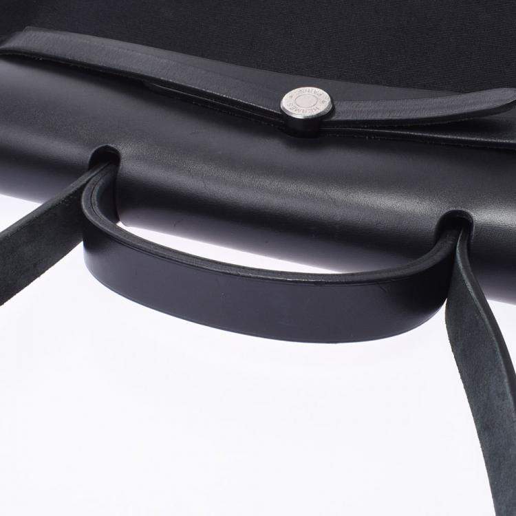 Pre Owned Hermes Black Toile Canvas Herbag MM Shoulder Bag
