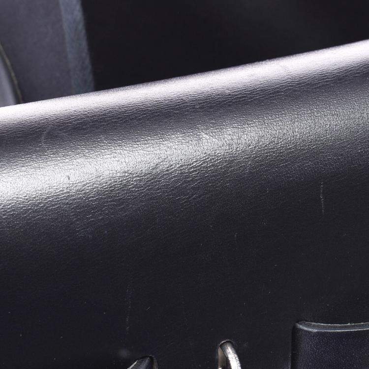 Pre Owned Hermes Black Toile Canvas Herbag MM Shoulder Bag