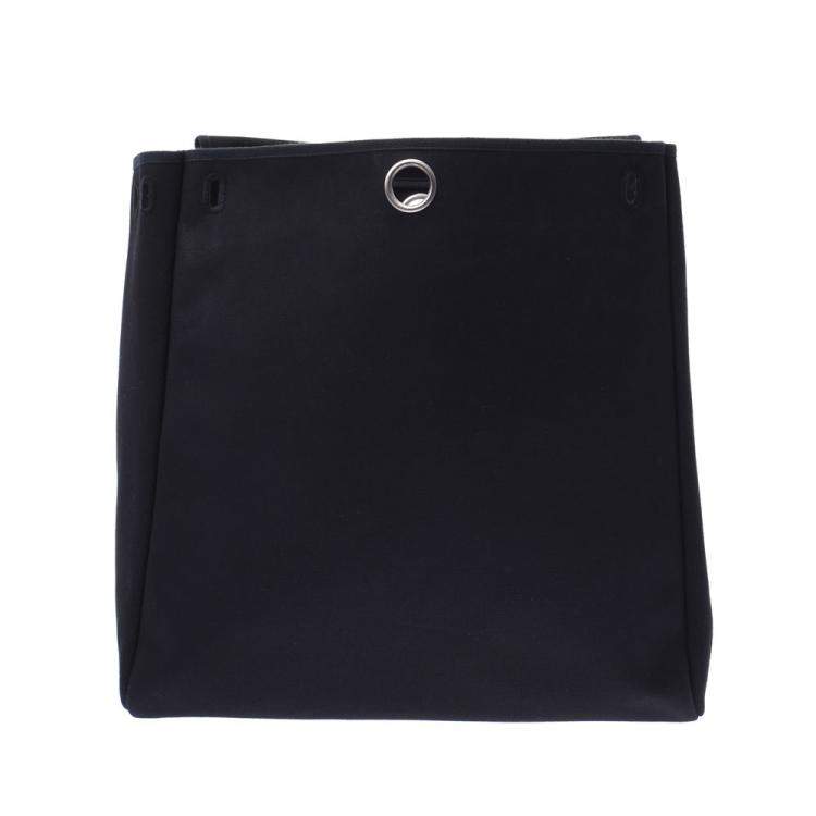 Pre Owned Hermes Black Toile Canvas Herbag MM Shoulder Bag