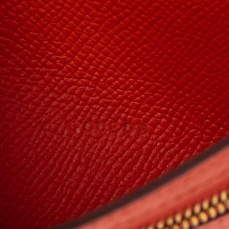 Pre Owned Hermes Feu Epsom Leather Bearn Tri-Fold Wallet