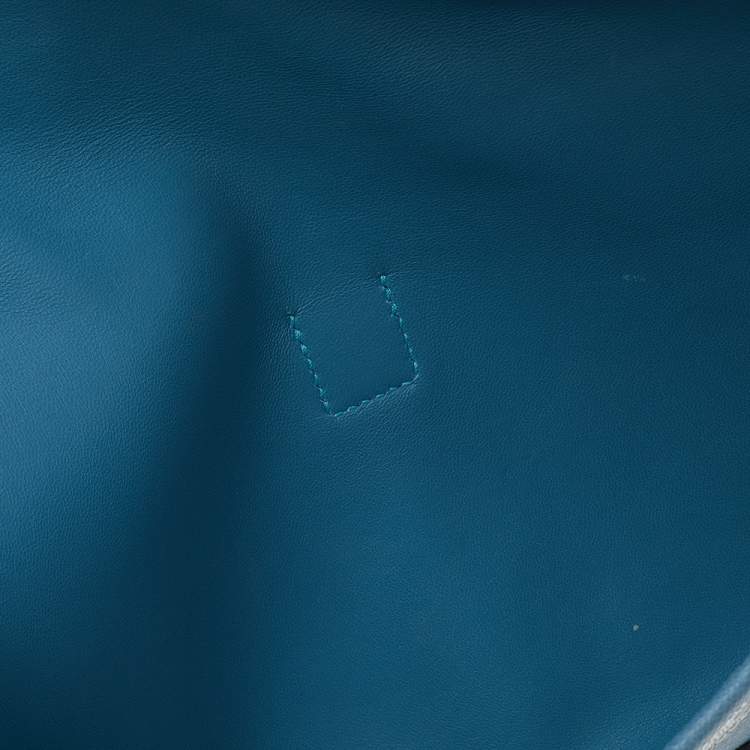 Pre Owned Hermés Bleu Jean Epsom Leather Elan Jige 29 Clutch