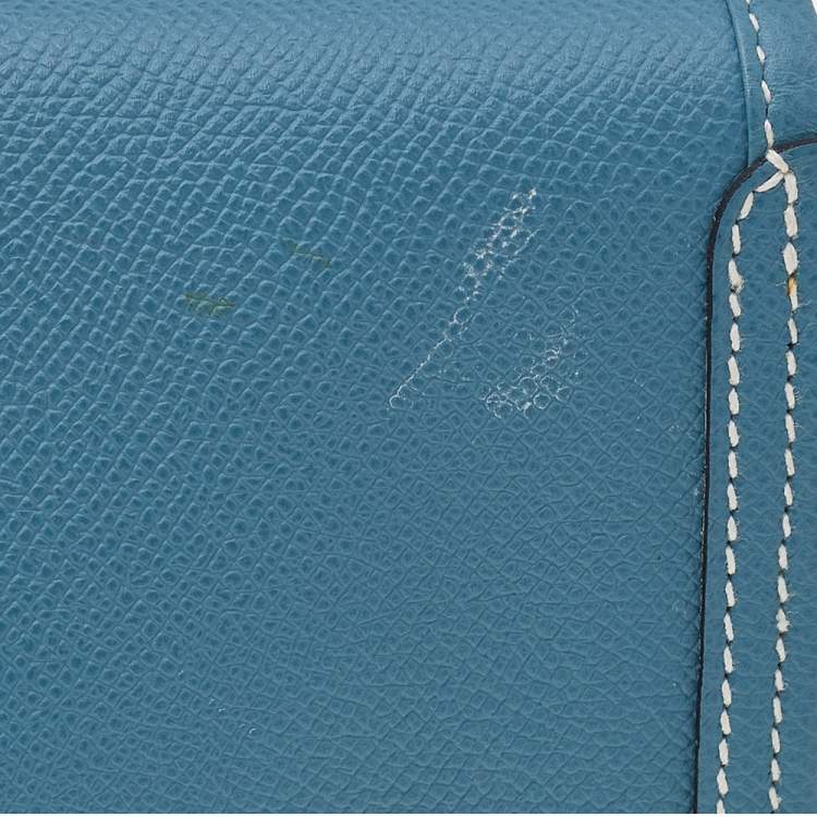 Pre Owned Hermés Bleu Jean Epsom Leather Elan Jige 29 Clutch