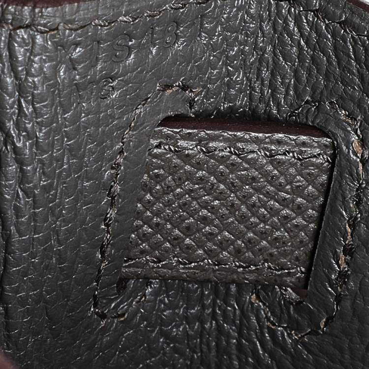 Pre Owned Hermes Etain Epsom Leather Gold Finish Kelly Sellier 28 Bag