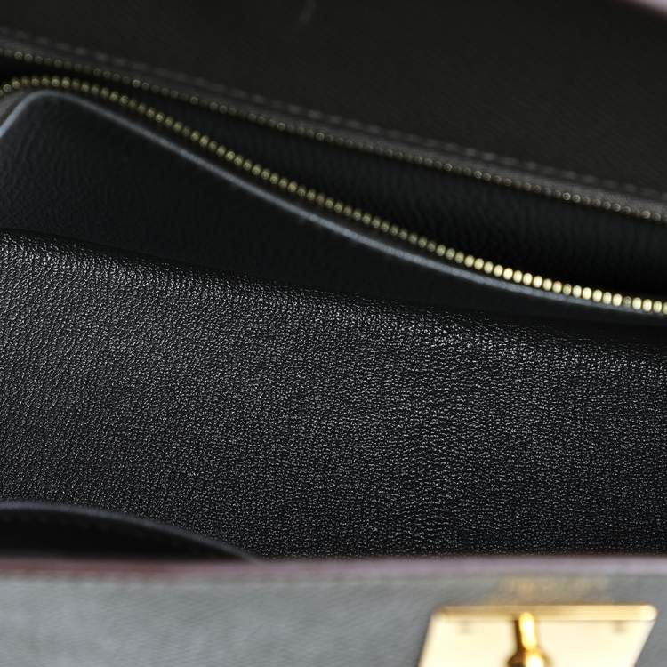 Pre Owned Hermes Etain Epsom Leather Gold Finish Kelly Sellier 28 Bag