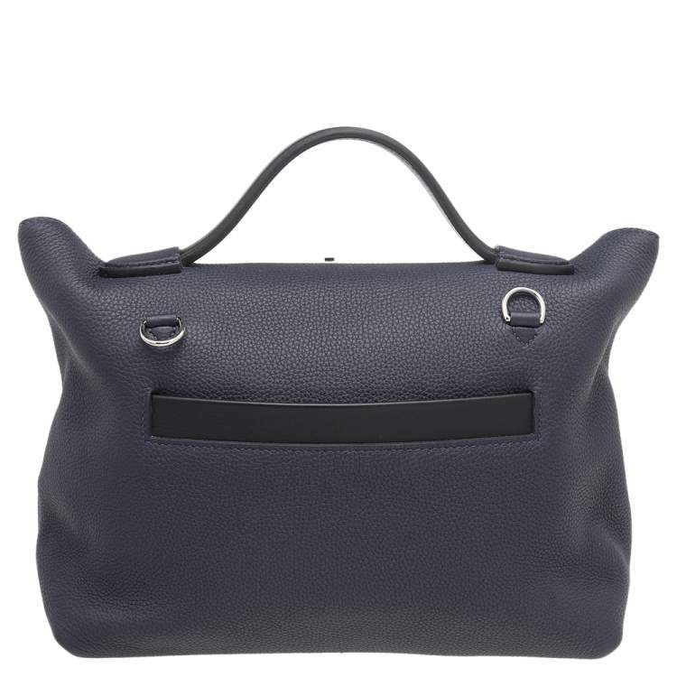 مملوكة مسبقًا Hermes Bleu Nuit/Black Swift Togo Leather Palladium Plated 24/24 29 Bag