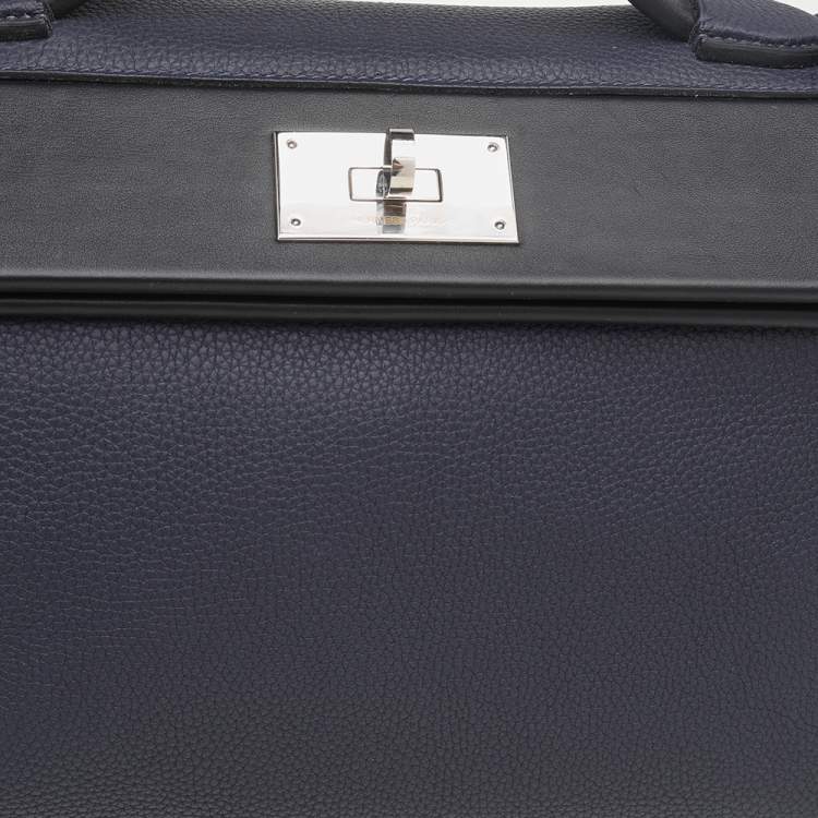 مملوكة مسبقًا Hermes Bleu Nuit/Black Swift Togo Leather Palladium Plated 24/24 29 Bag