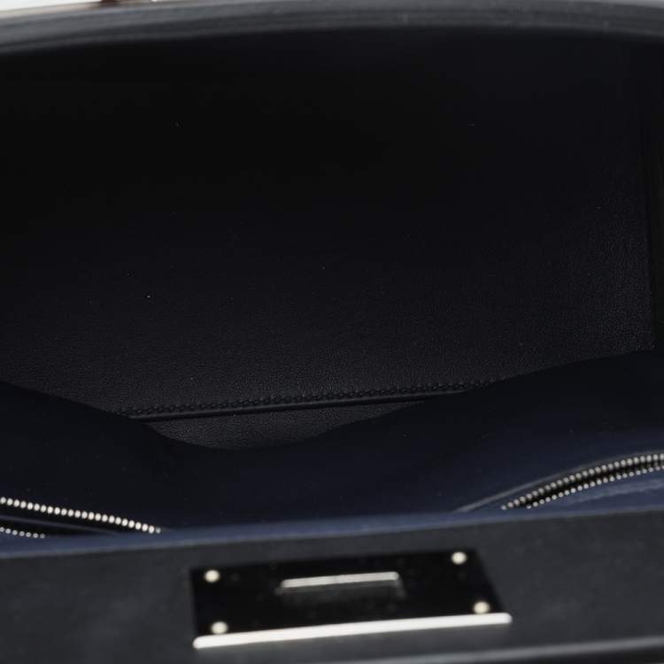 مملوكة مسبقًا Hermes Bleu Nuit/Black Swift Togo Leather Palladium Plated 24/24 29 Bag