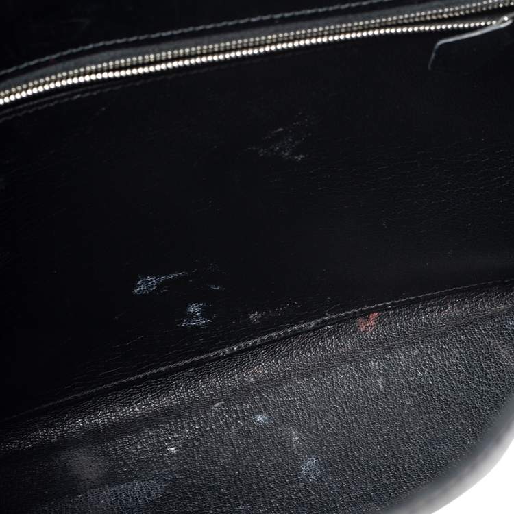 Pre Owned Hermes Black Box Leather Black Hardware So Black Kelly Retourne 35 Bag