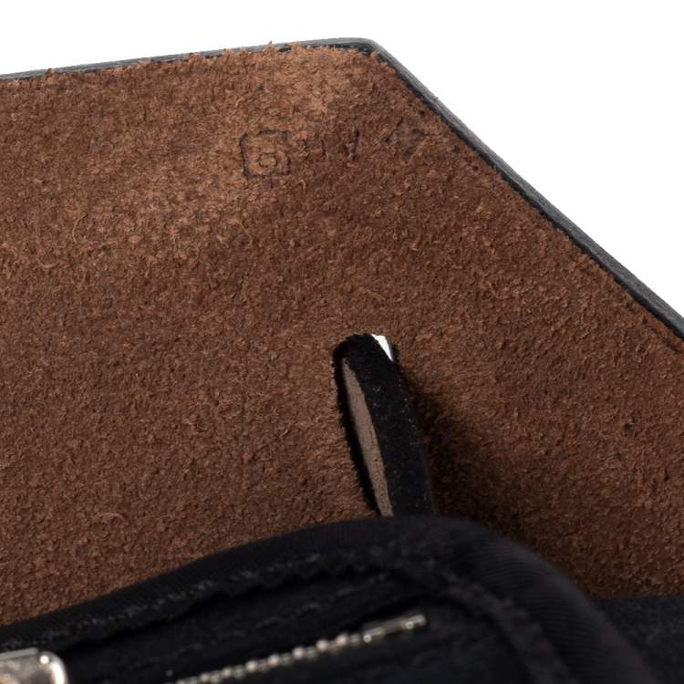 مملوكة مسبقًا Hermes Black/Cacao Canvas and Leather Herbag Zip 39 Bag