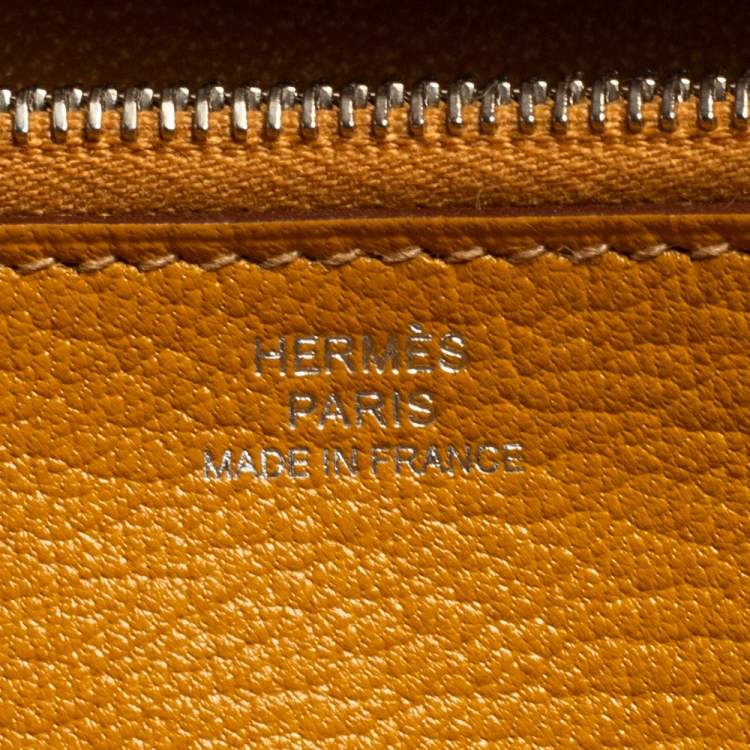 Pre Owned Hermes Saffron Ostrich Classic Kelly Wallet