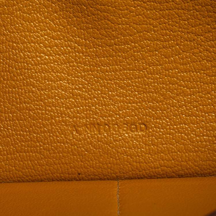 Pre Owned Hermes Saffron Ostrich Classic Kelly Wallet