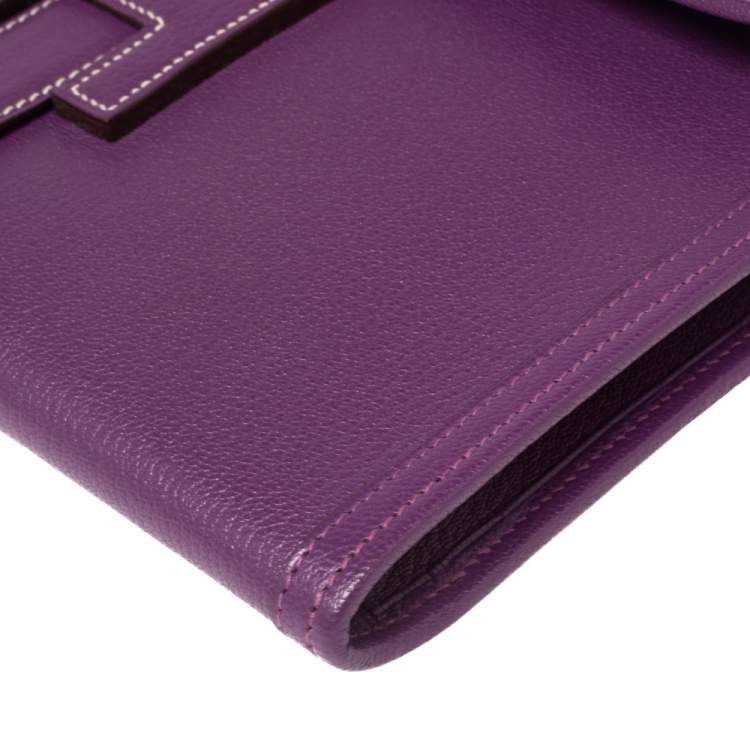 Pre Owned Hermes Anemone Chevre Mysore Leather Elan Jige 29 Clutch