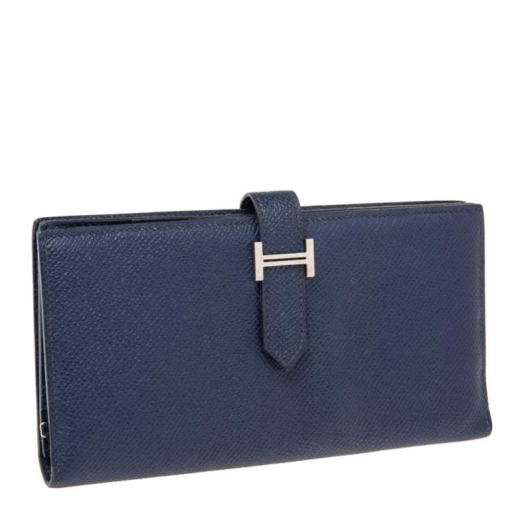 Hermes Navy Blue Epsom Leather Bearn Gusset Wallet Hermes | The Luxury ...