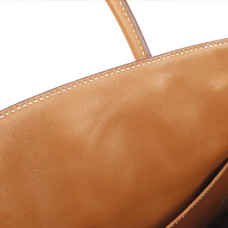 Pre Owned Hermes Brown Swift Leather Palladium Hardware Birkin 30 Bag 