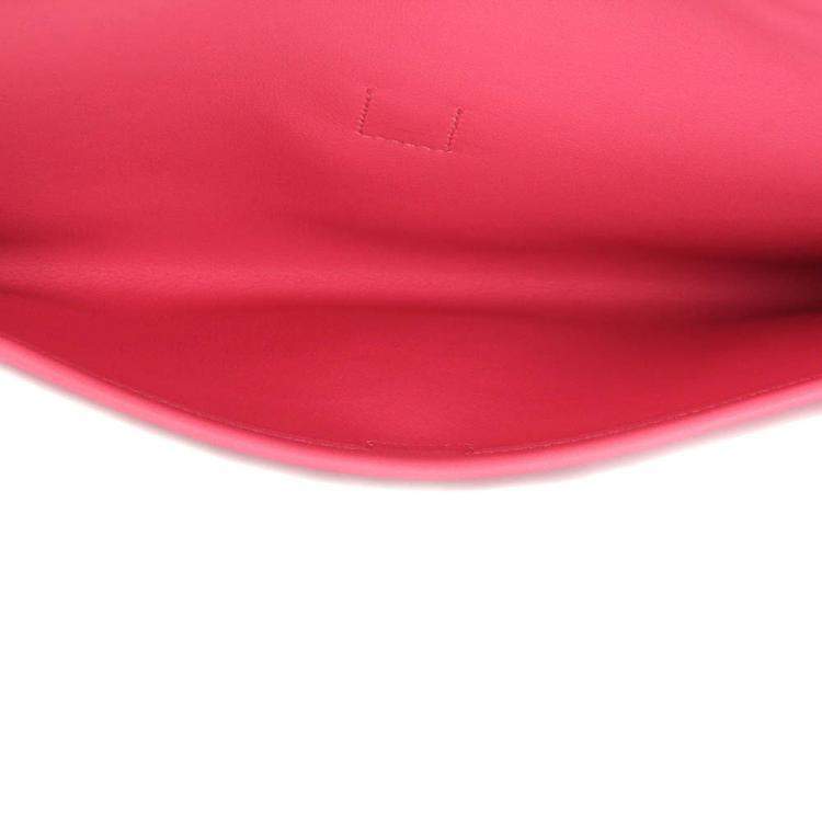 Pre Owned Hermes Pink Leather Elan Jige 29 Clutch Bag 