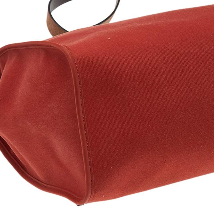 مملوكة مسبقًا Hermes Brick Red/Moka Canvas and Leather Herbag Zip 39 Bag