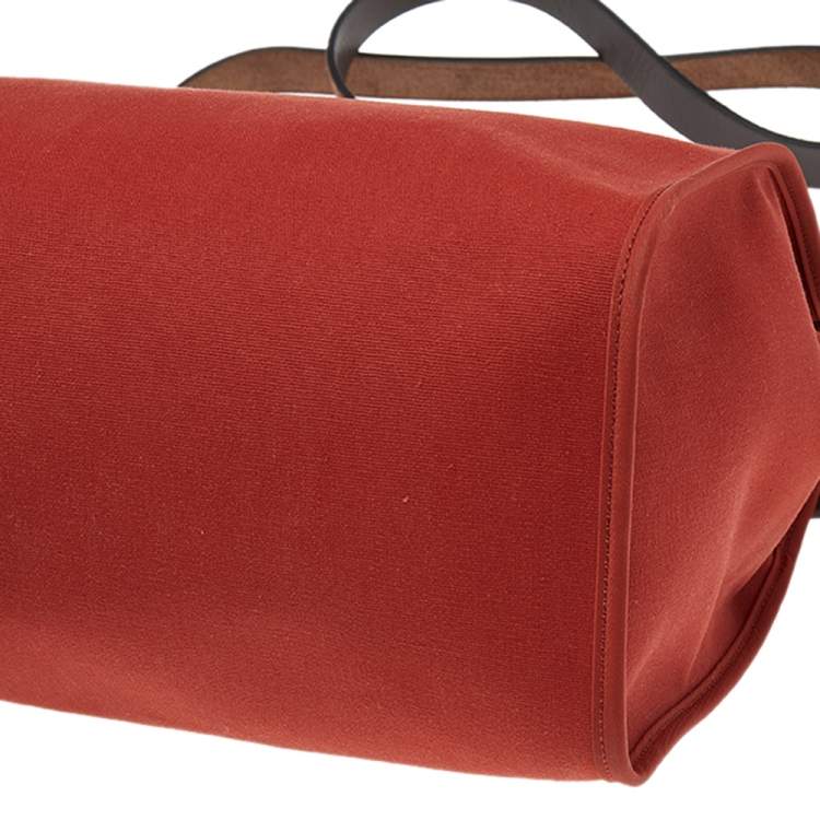 مملوكة مسبقًا Hermes Brick Red/Moka Canvas and Leather Herbag Zip 39 Bag