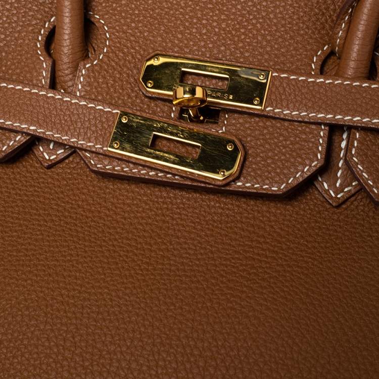 Pre Owned Hermes Gold Togo Leather Gold Finished Birkin 35 Bag