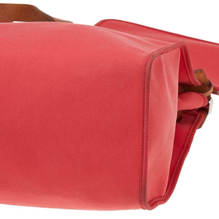 Pre Owned Hermes Bougainvillea/Fauve Canvas and Leather Herbag Zip 39 Bag