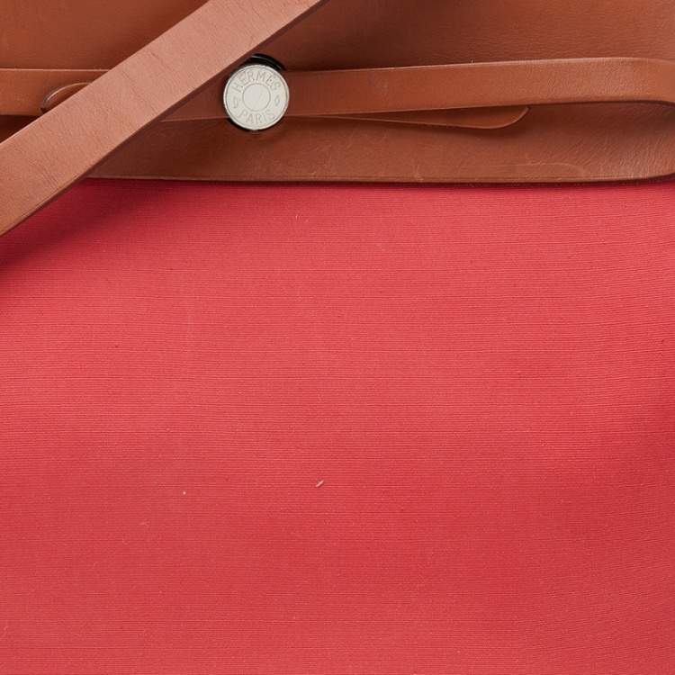 Pre Owned Hermes Bougainvillea/Fauve Canvas and Leather Herbag Zip 39 Bag